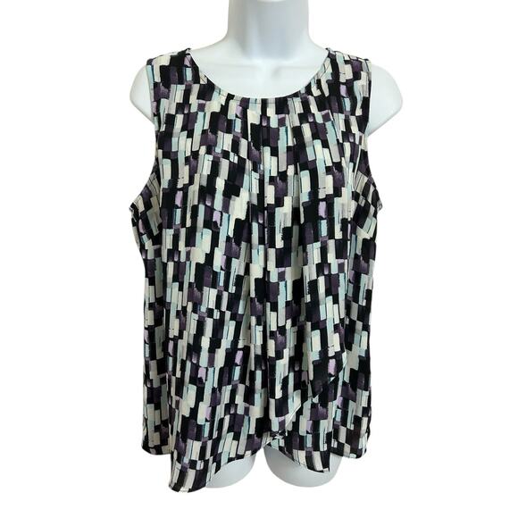 White House Black Market Sleeveless Blouse Sz M Loose Career Office Top Layering - Picture 7 of 7